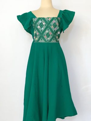 Vestido Gala Telar Corto Circular