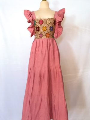 Vestido Gala Telar Largo Mariposa