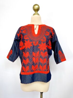 Blusa Milpa 3/4 Mezclilla